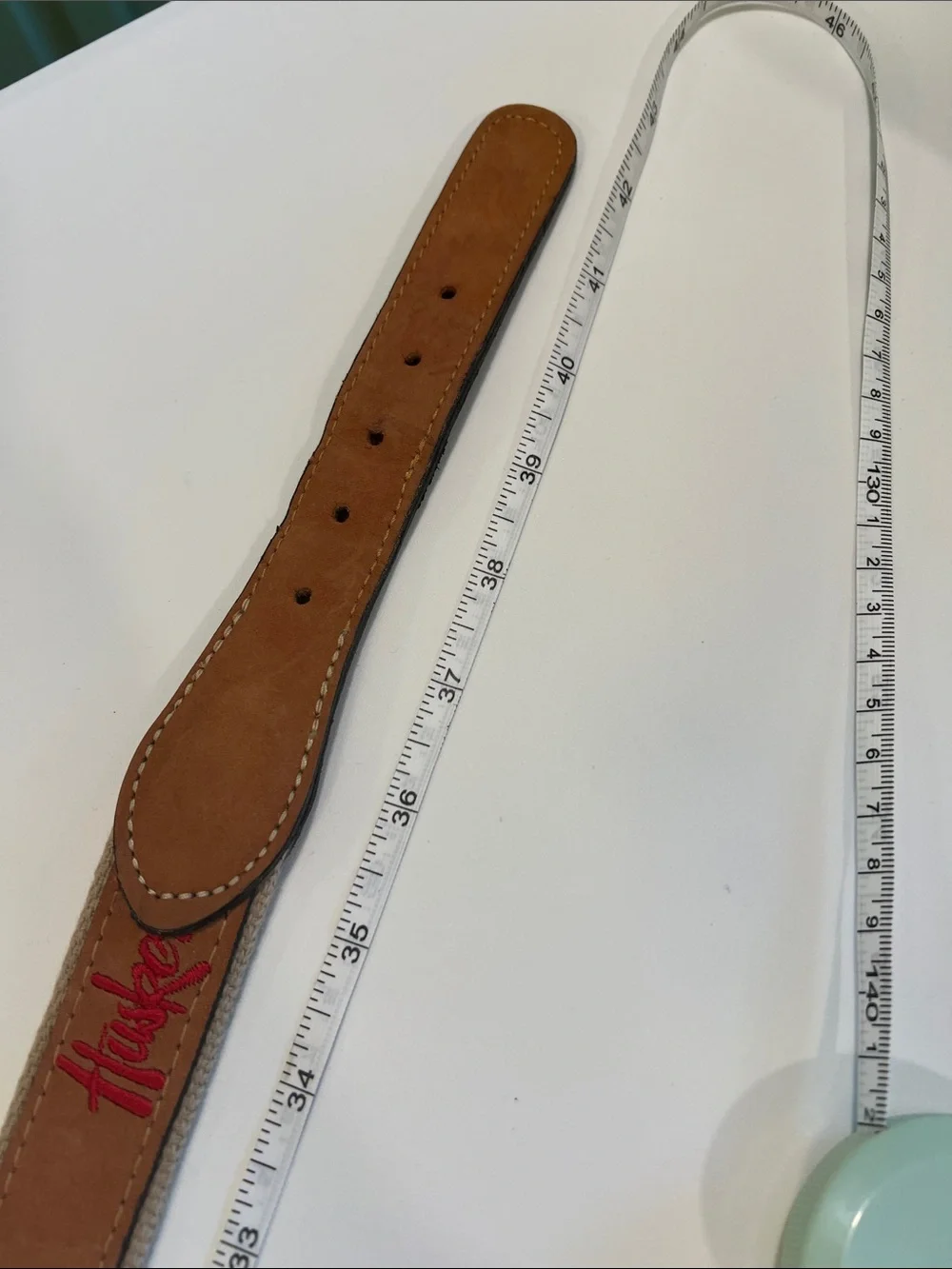 Husker - Leather, Knit Canvas Men's Belt, embroidered